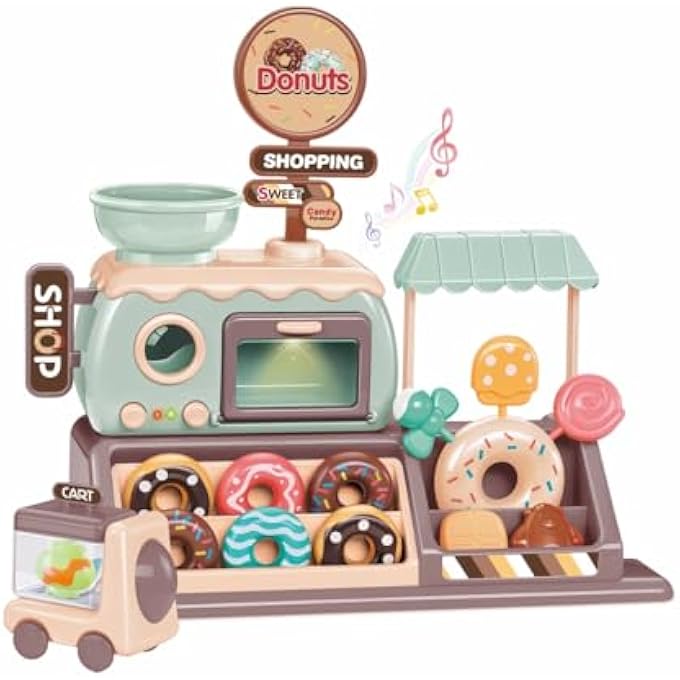 New Boy DONUT SHOP PLAYSET  34-PIECE SET WITH REALISTIC DONUT SHOP ACCESSORIES, INTERACTIVE LIGHT & SOUND FEATURES, BATTERY-OPERATED, PROMOTES IMAGINATIVE PLAY & CREATIVITY, IDEAL FOR KIDS AGES 3+ - Image 1